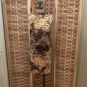 House of Harlow 1960 Ruched Mock Neck 100% Silk Dress